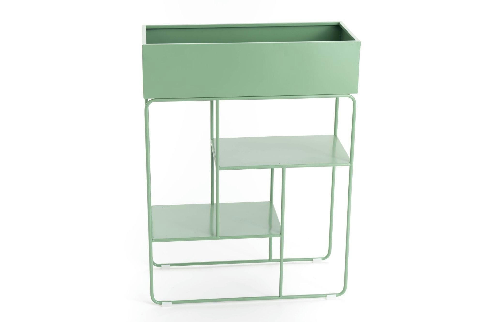 MENTHE - Console jardinière en métal vert