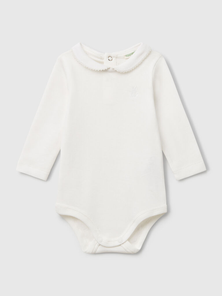 Bodysuit with collar in cotton