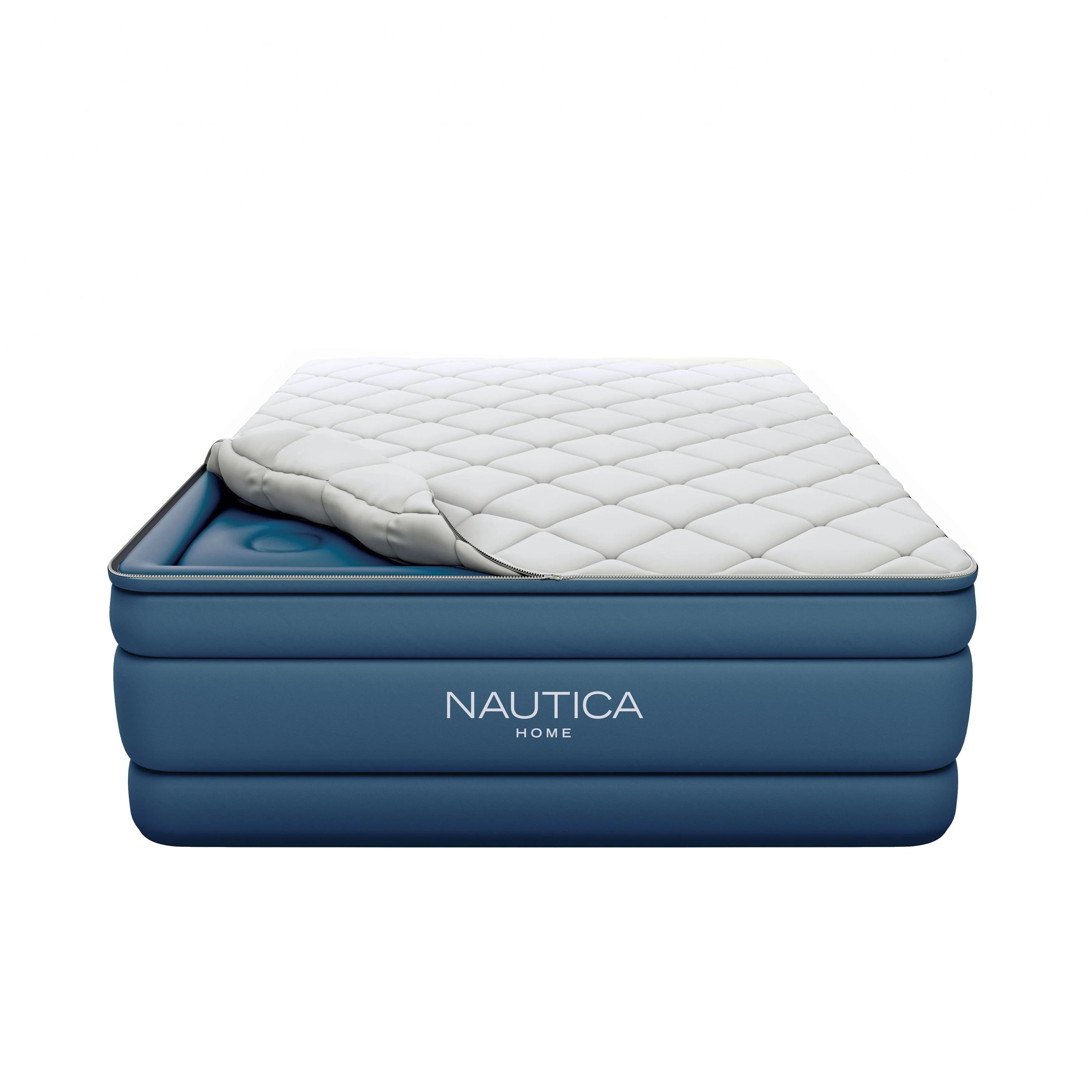 Nautica Home Cloud Supreme 18 in. Queen Air Mattress with Zip-Off Pillowtop - Inflatable Guest Bed with Built-In Pump