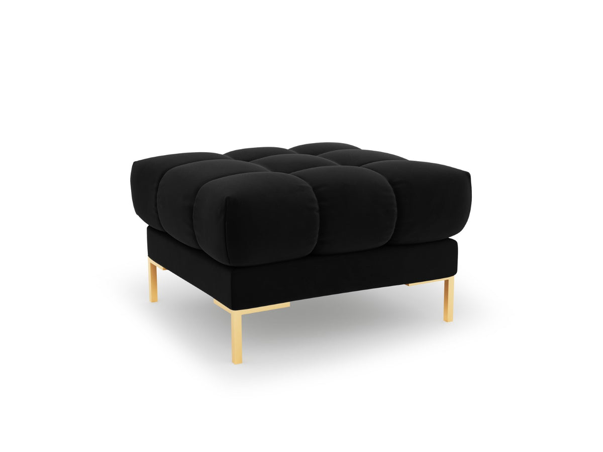 Cosmopolitan Design Poef Bali flueel, zwart - 60x60x41cm