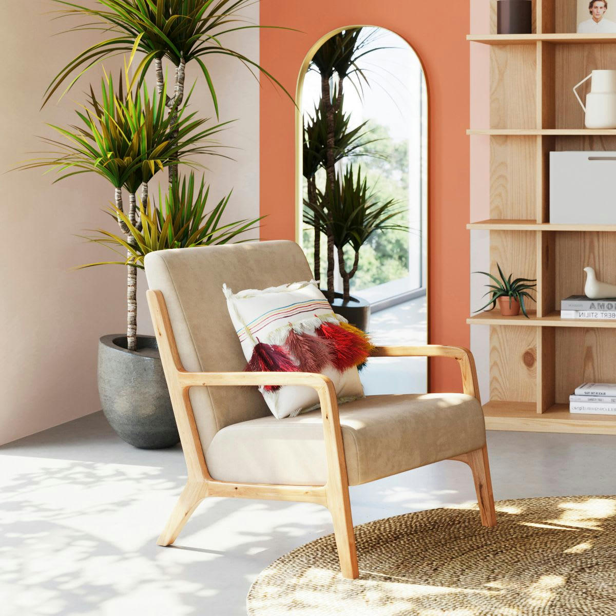 PUMP - Coussin en coton blanc à franges colorées 45 x 45 cm