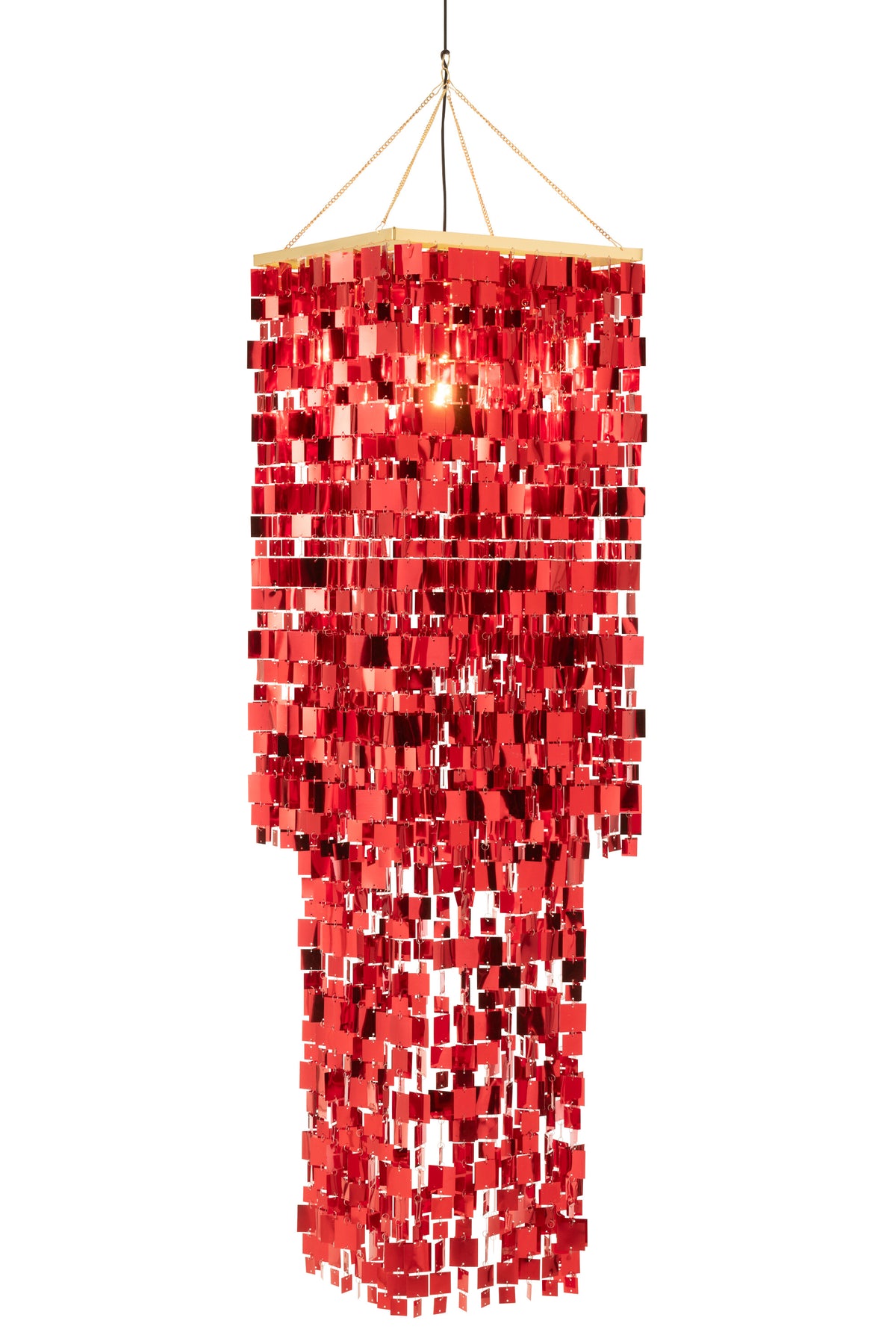 J-Line lampenkap Kandelaar Vierkant - pvc - rood - large