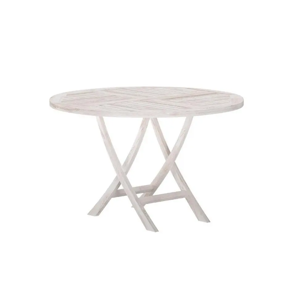 Hioshop Kenya tuintafel &Oslash;120cm whitewash