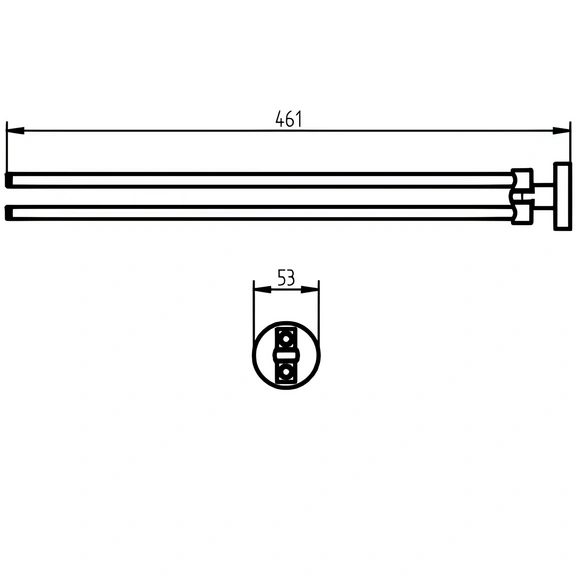 Handtuchhalter, schwenkbar, Schwarz
