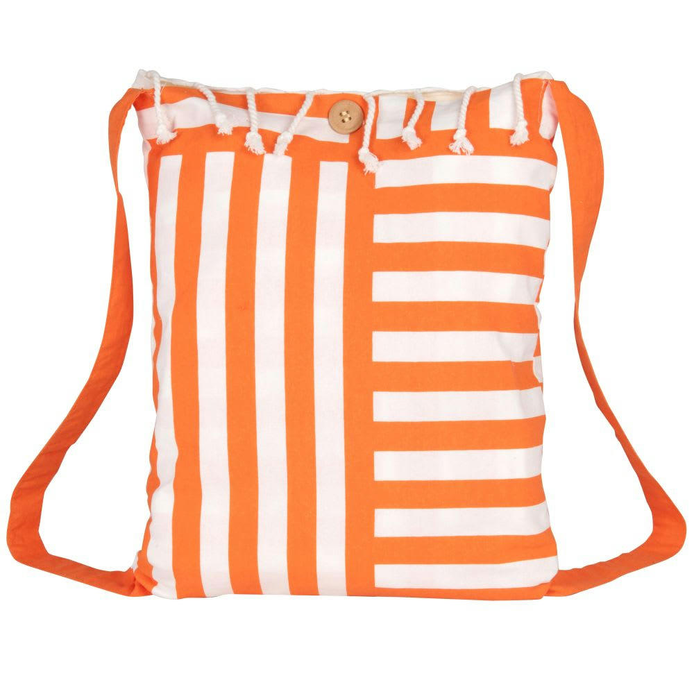 RAYAR - Fouta de plage en coton corail et écrue, 100x170
