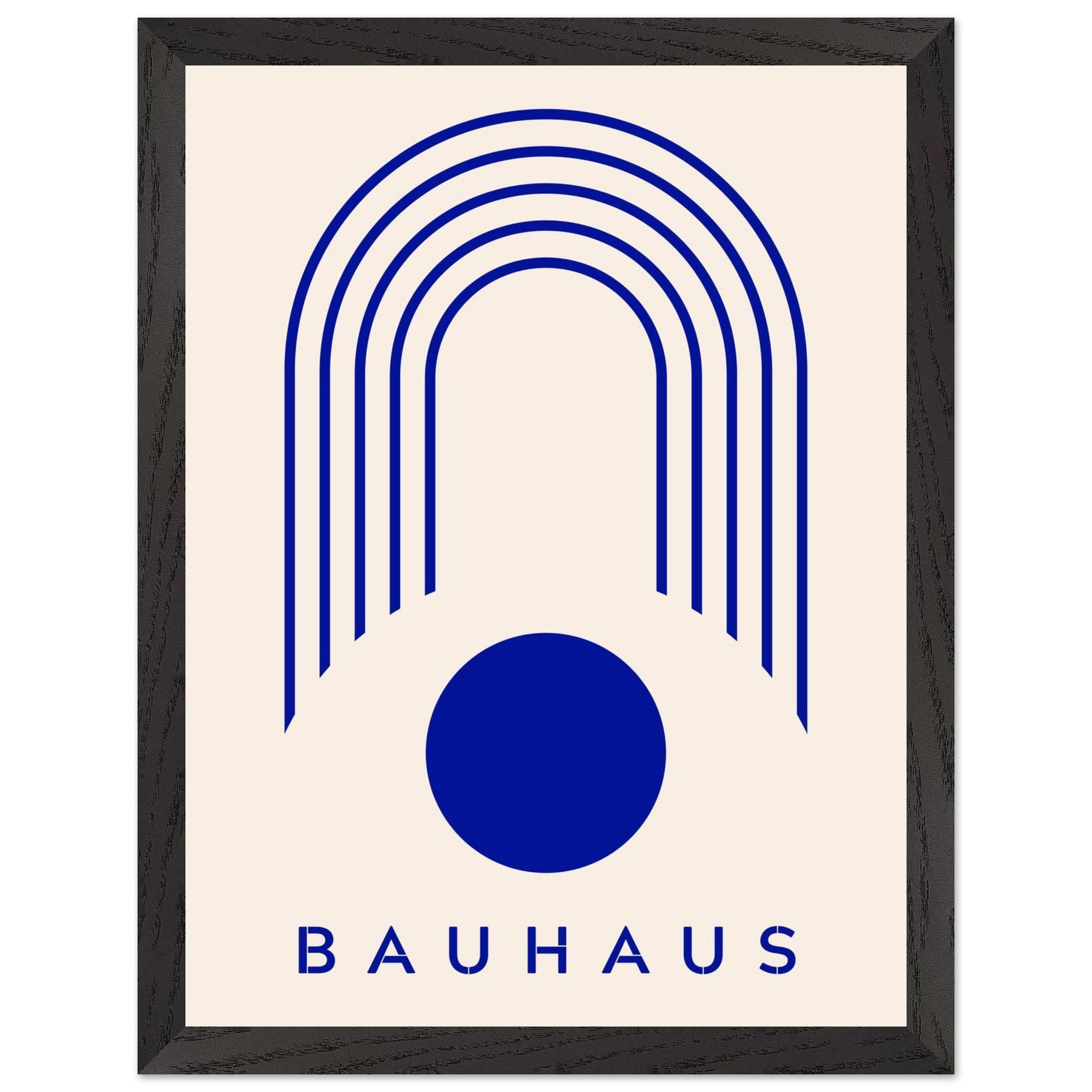 Artfulprints Poster met Lijst Bauhaus - Blue arches  - 30x40 cm - Blauw