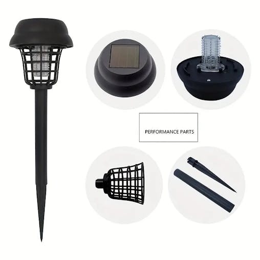 NNETM 2pcs Solar Mosquito Killer Lamp Set - Outdoor Waterproof Fly Trap & Insect Repellent