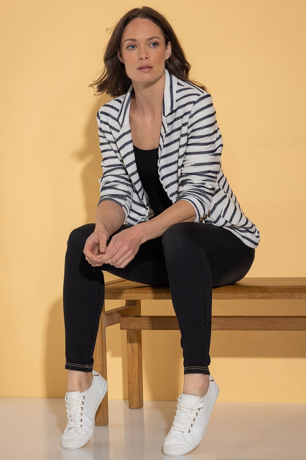 Klass. Striped Button Jacket