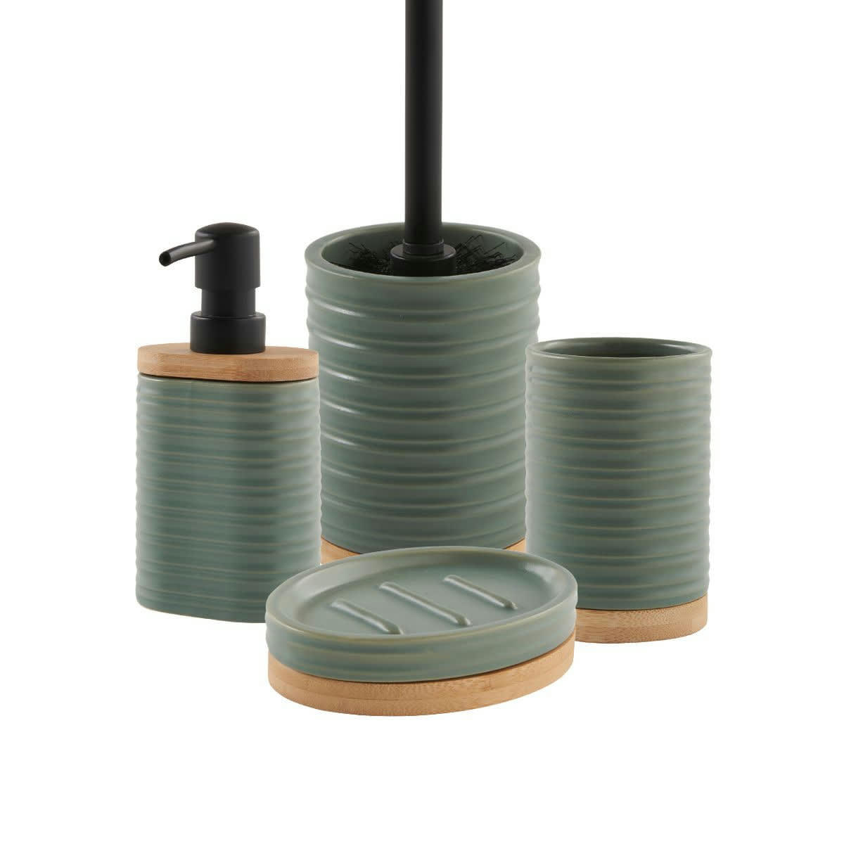 LILY - Set de salle de bain 4 pièces en céramique blanc