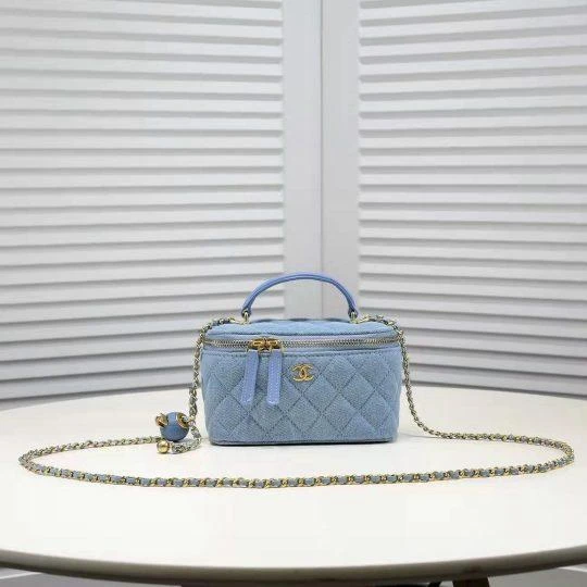 Chanel Denim Golden-Ball Makeup Box