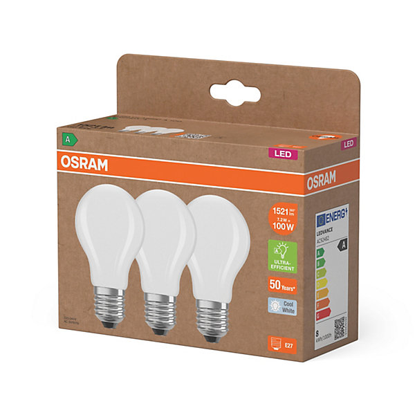 OSRAM Lampe LEDforme ampoule classique A100 7,2 W 4000 K mat E27