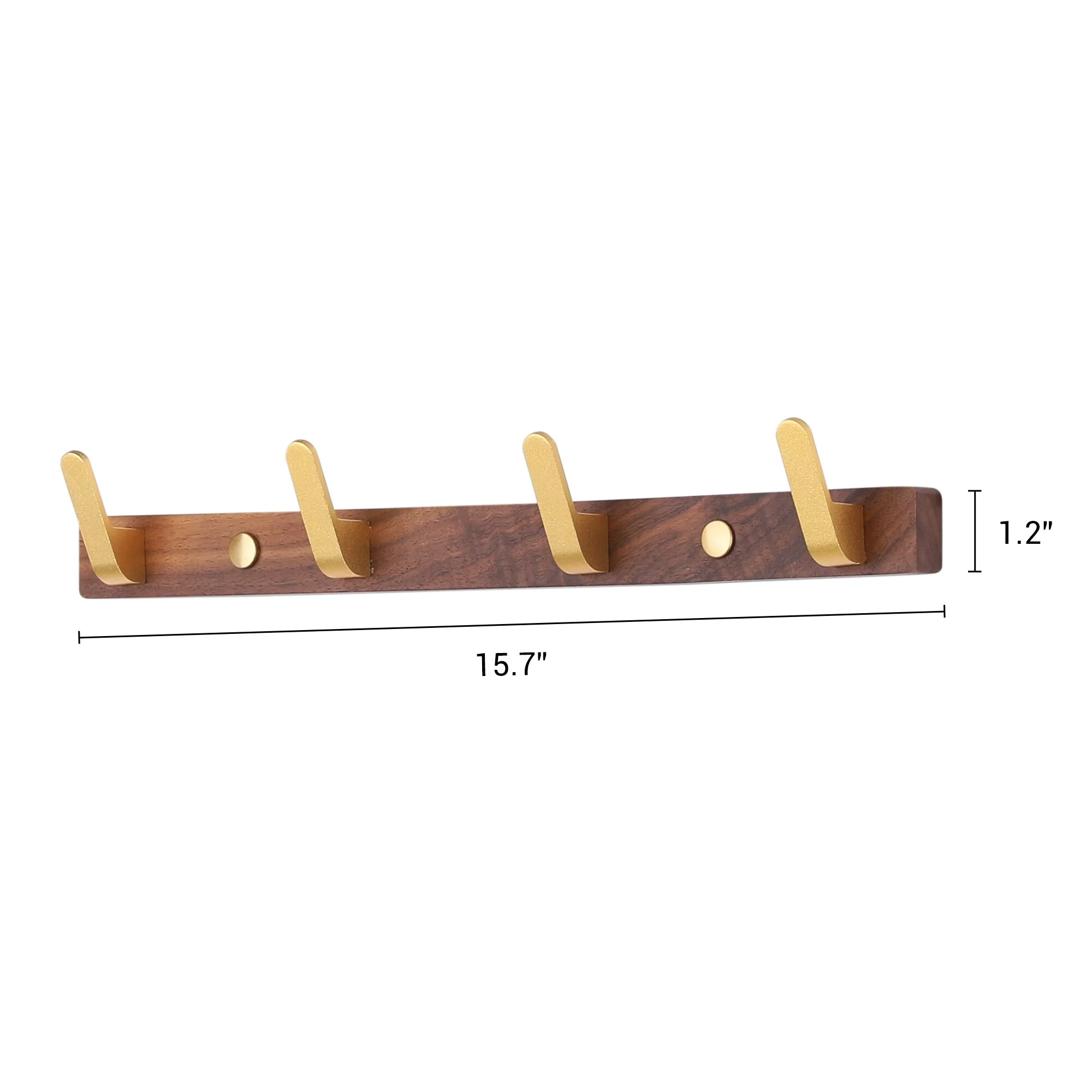 1 Pcs Coat Rack Wall Mount, Wood Coat Hook for Hanging with 4 Hooks - 15.7x1.2in