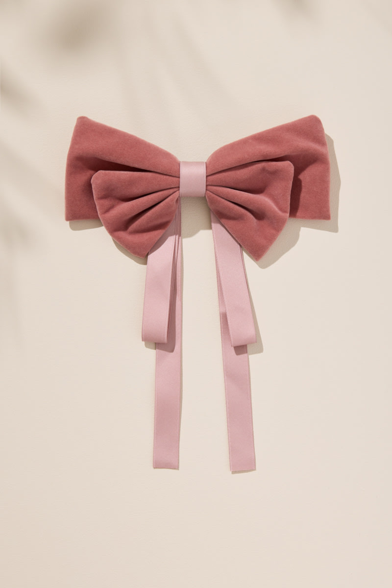 Dona Velvet Double Bow Hair Barrette