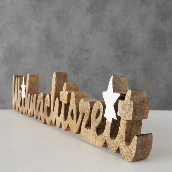Schriftzug »Dekoaufsteller Weihnachtszeit«, BxH: 2,5 x 10 cm, Holz, mehrfarbig