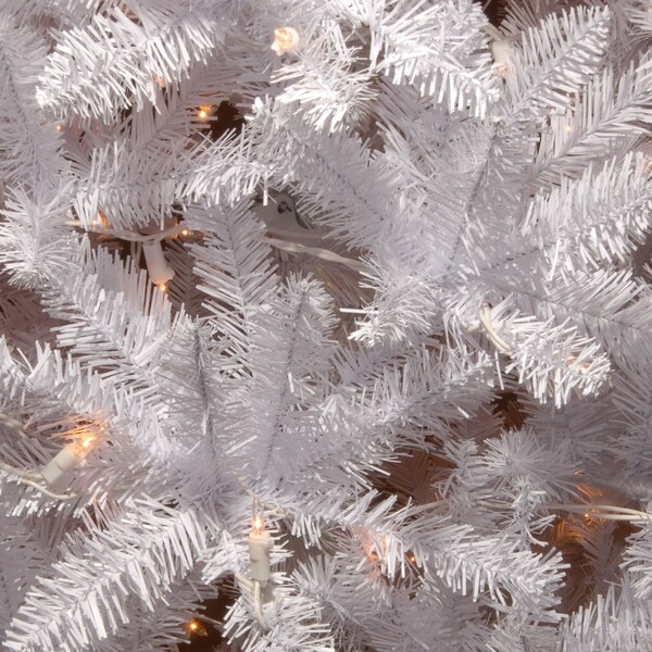 7.5 ft. Kingswood White Fir Pencil Tree with Clear Lights - 7.5'