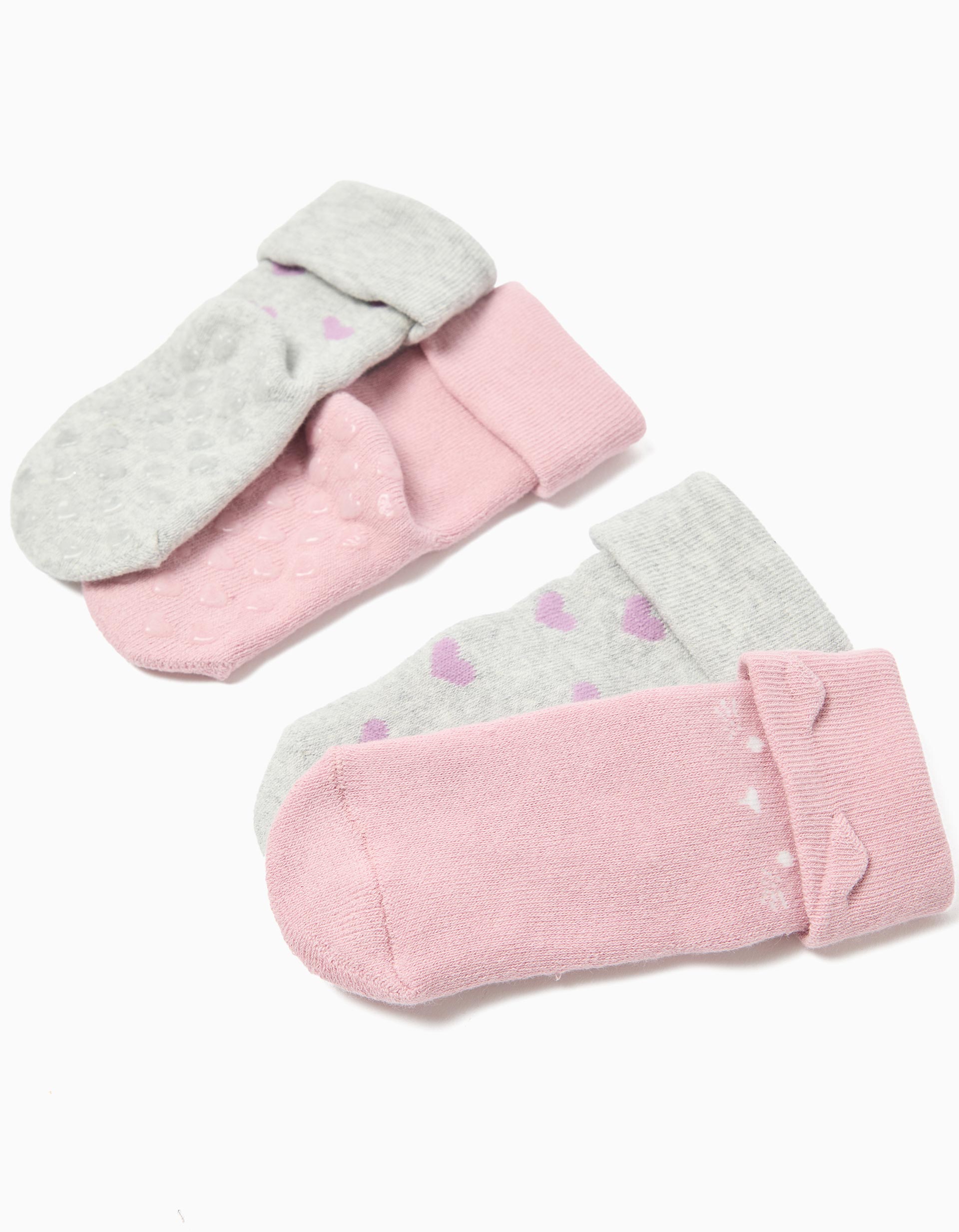 Pack 2 Pares de Meias Antiderrapante, Menina, Multicor