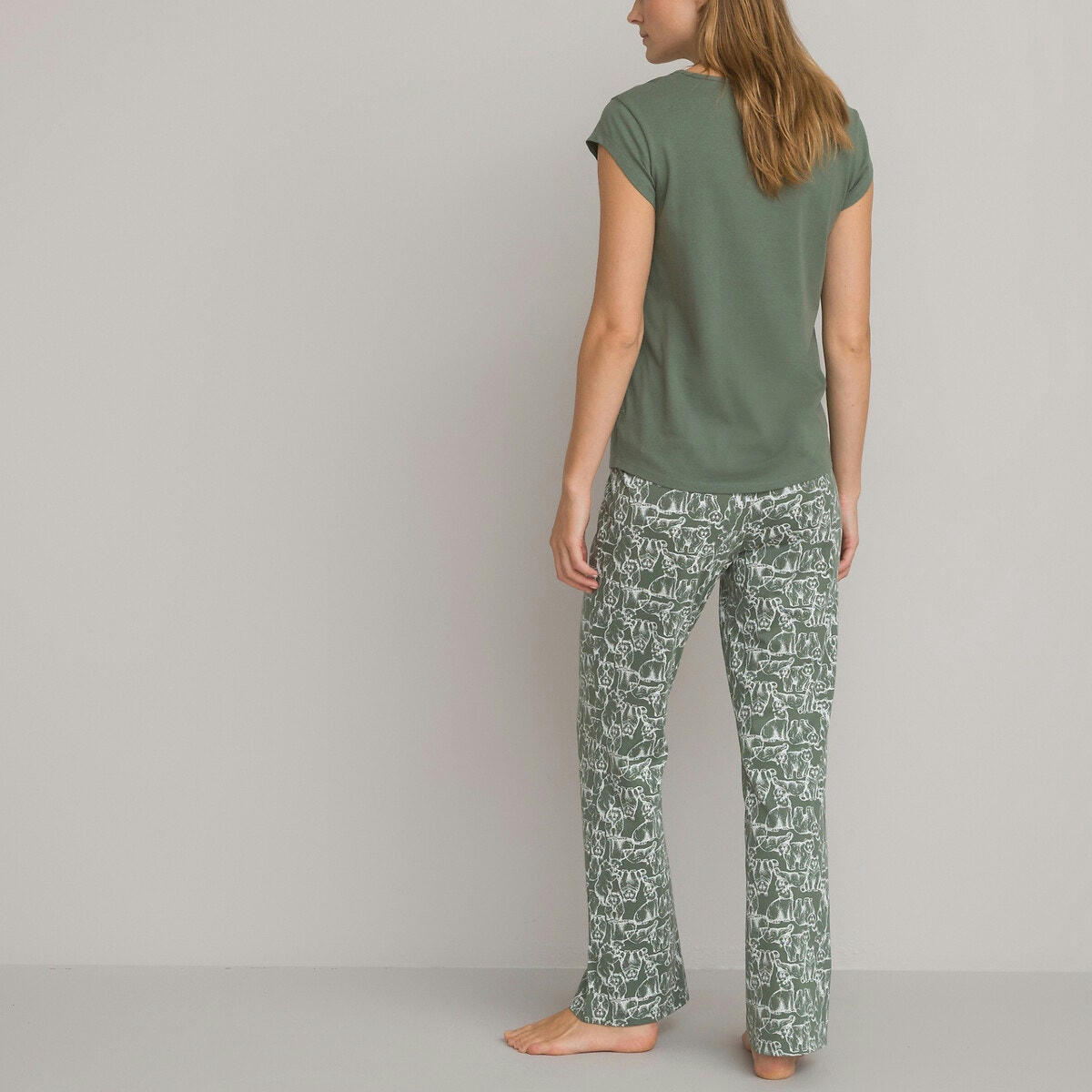Pyjama manches courtes pur coton imprimé