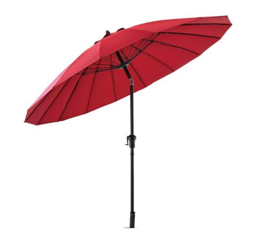 CANVAS Outdoor/Patio Auto Tilt Shanghai Umbrella, Red