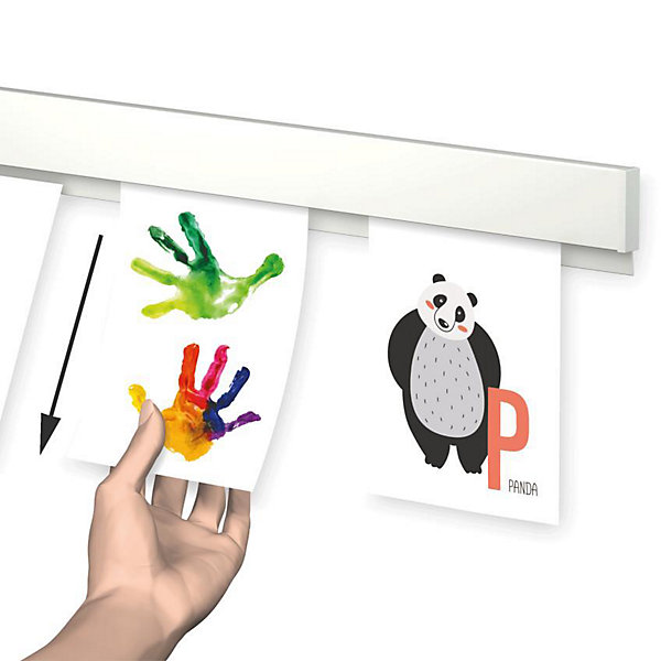 Info Rail pour suspendre dessin, poster, feuilles de présentation - Cimaise Artiteq Noir , 100 cm
