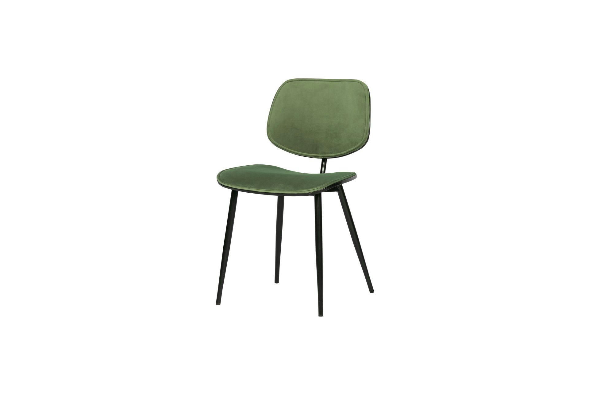 JACKIE - Chaise en velour vert