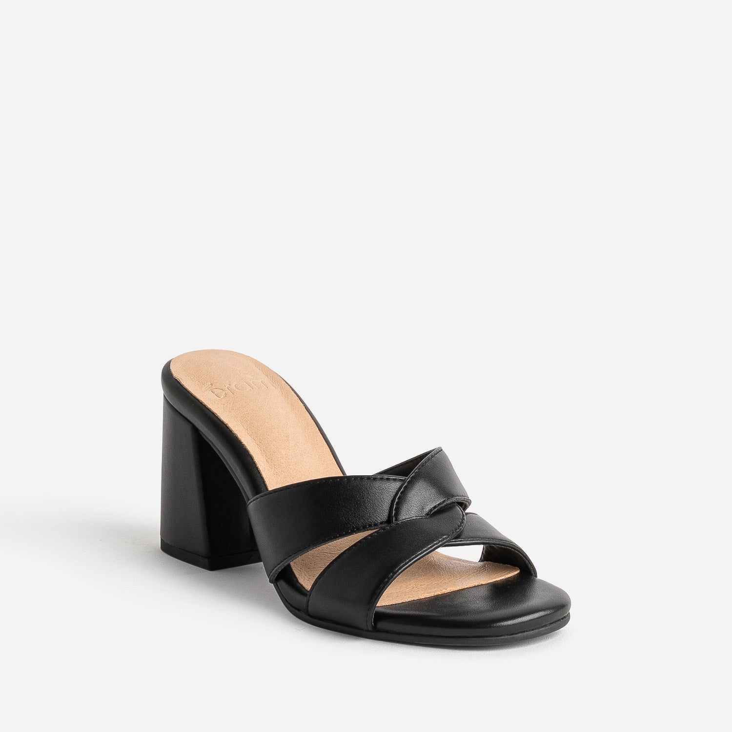 Mule noire à brides croisées