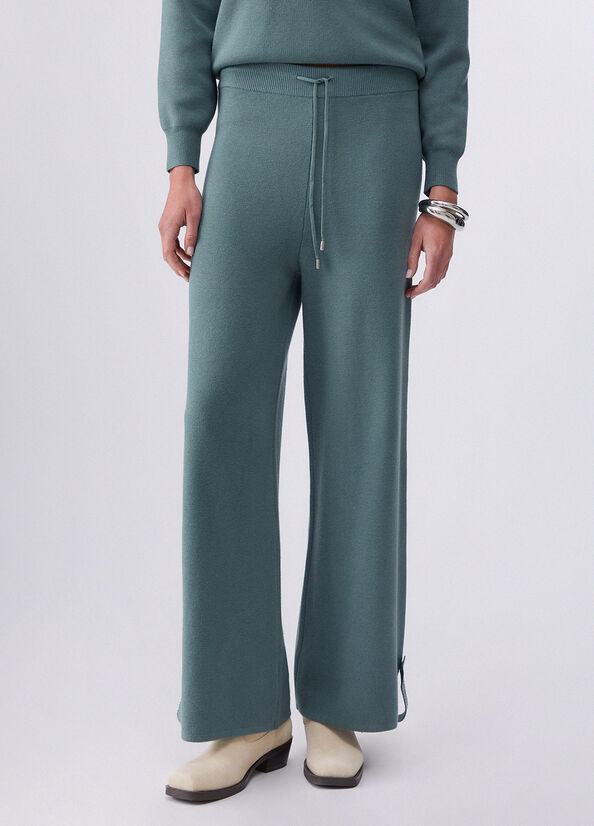 Pantaloni in maglia con perline