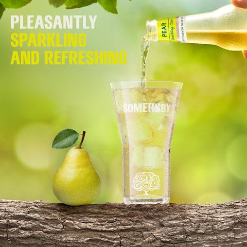 Somersby Pear Cider, Easy Drinking Sparkling Cider, 4.5% ABV, 330mL (Case of 24 Bottles)