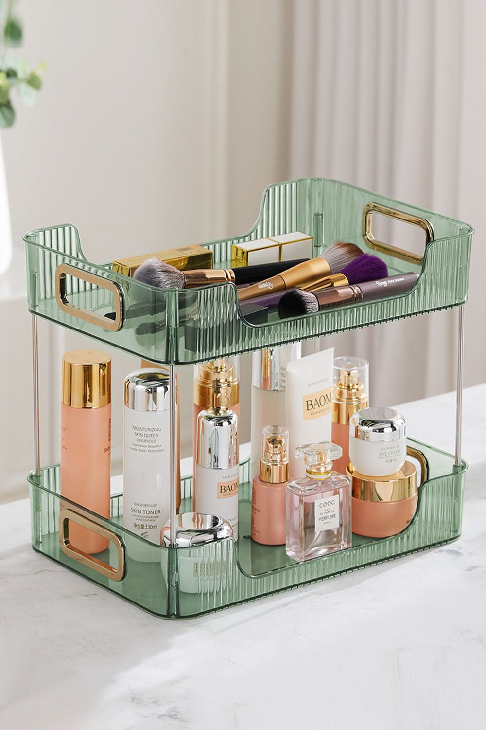 The hot sale 2 Tier Cosmetic Makeup Holder Organizer Storage