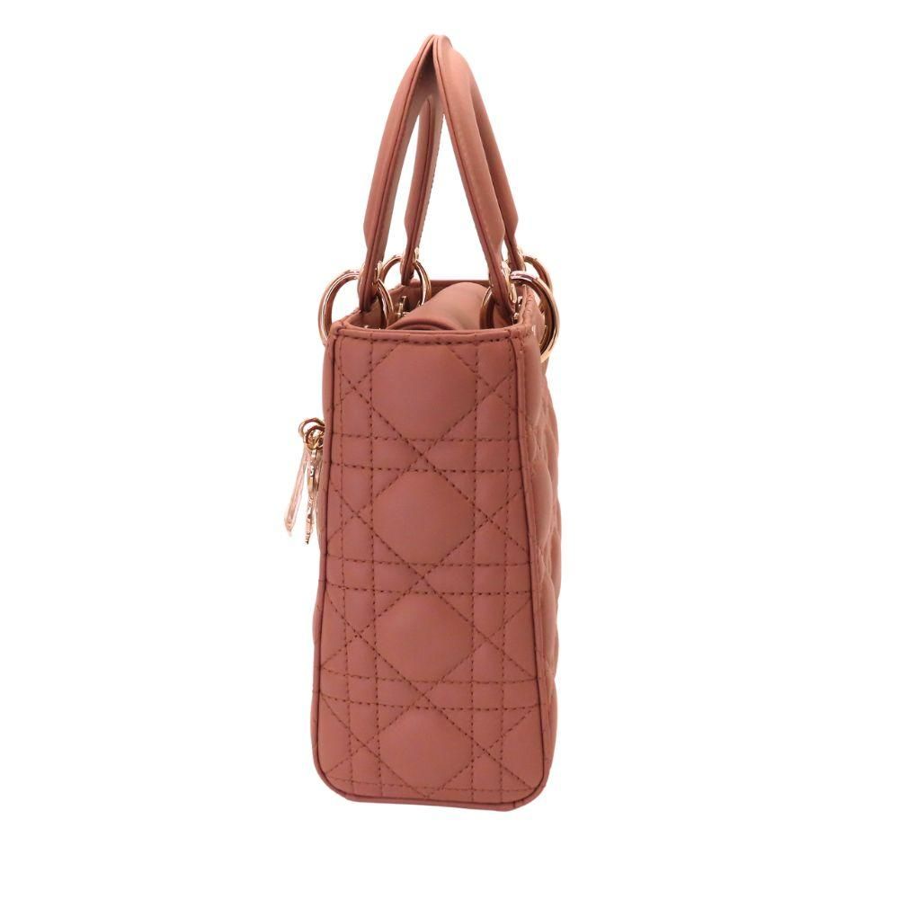 Christian Dior Preloved Lady Dior Mini Bag Quilted Wo - Brown | Beige Handbags