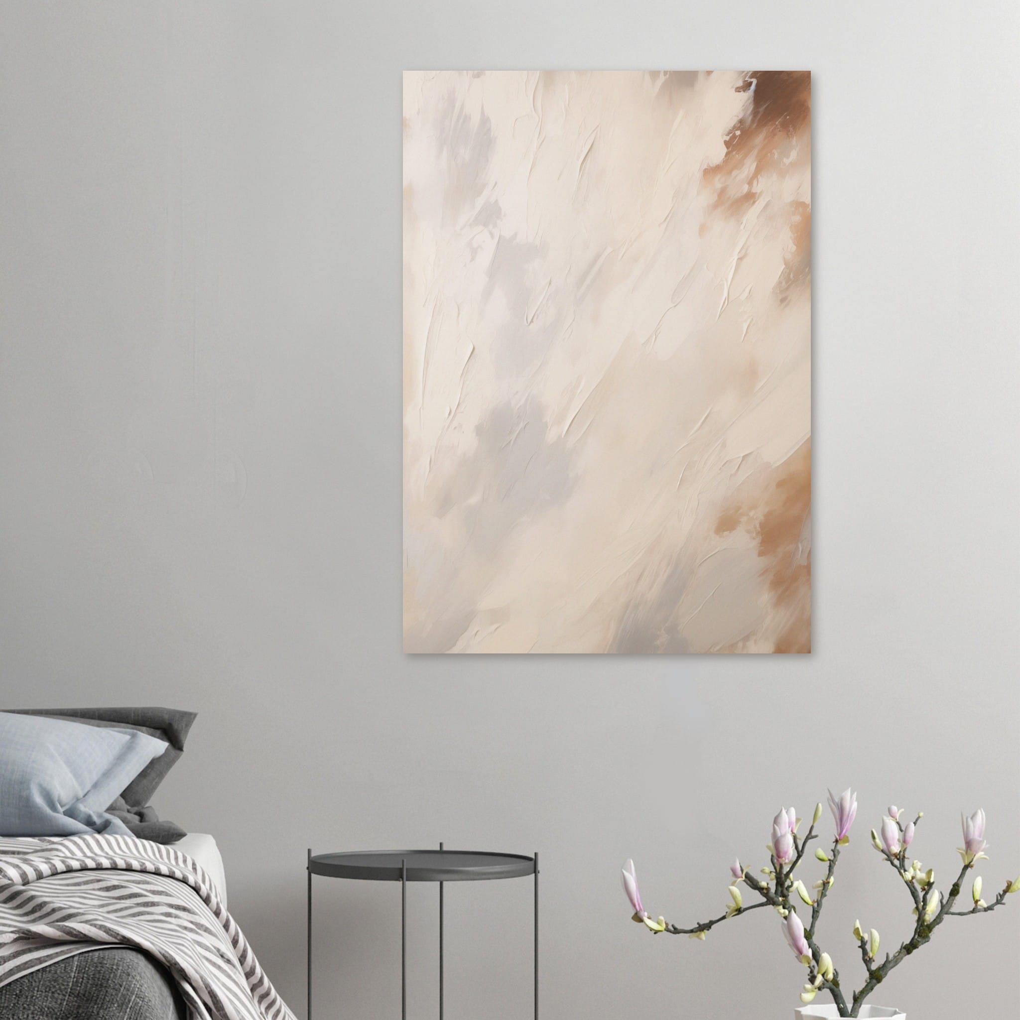 Artfulprints Poster Abstract - Skyfall 3  - 70x100 cm - Taupe