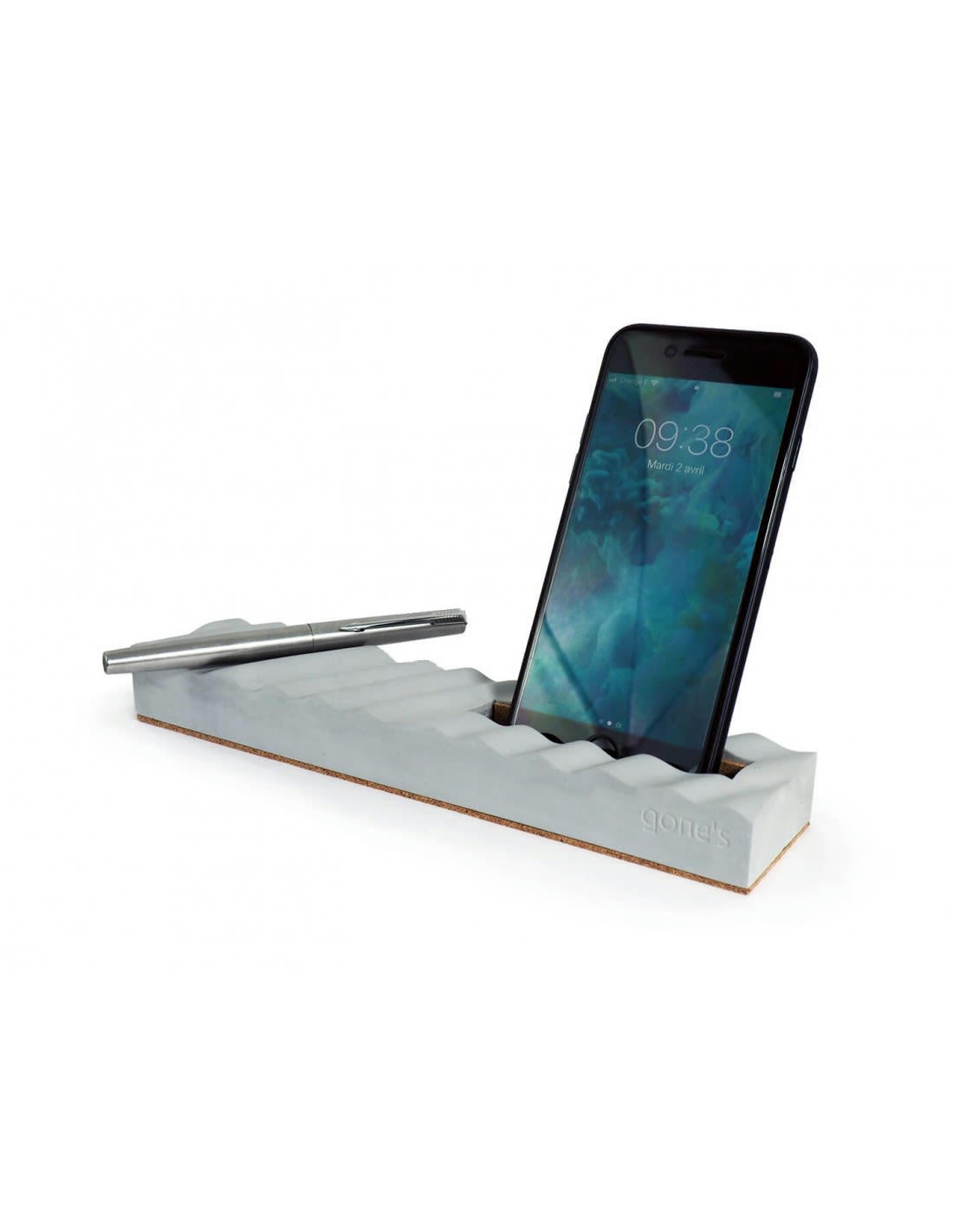 ONDE - Support téléphone et stylos en béton
