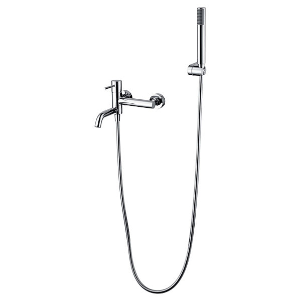 Mitigeur baignoiredouche chrome en laiton et zamac avec flexible PVC 180 cm