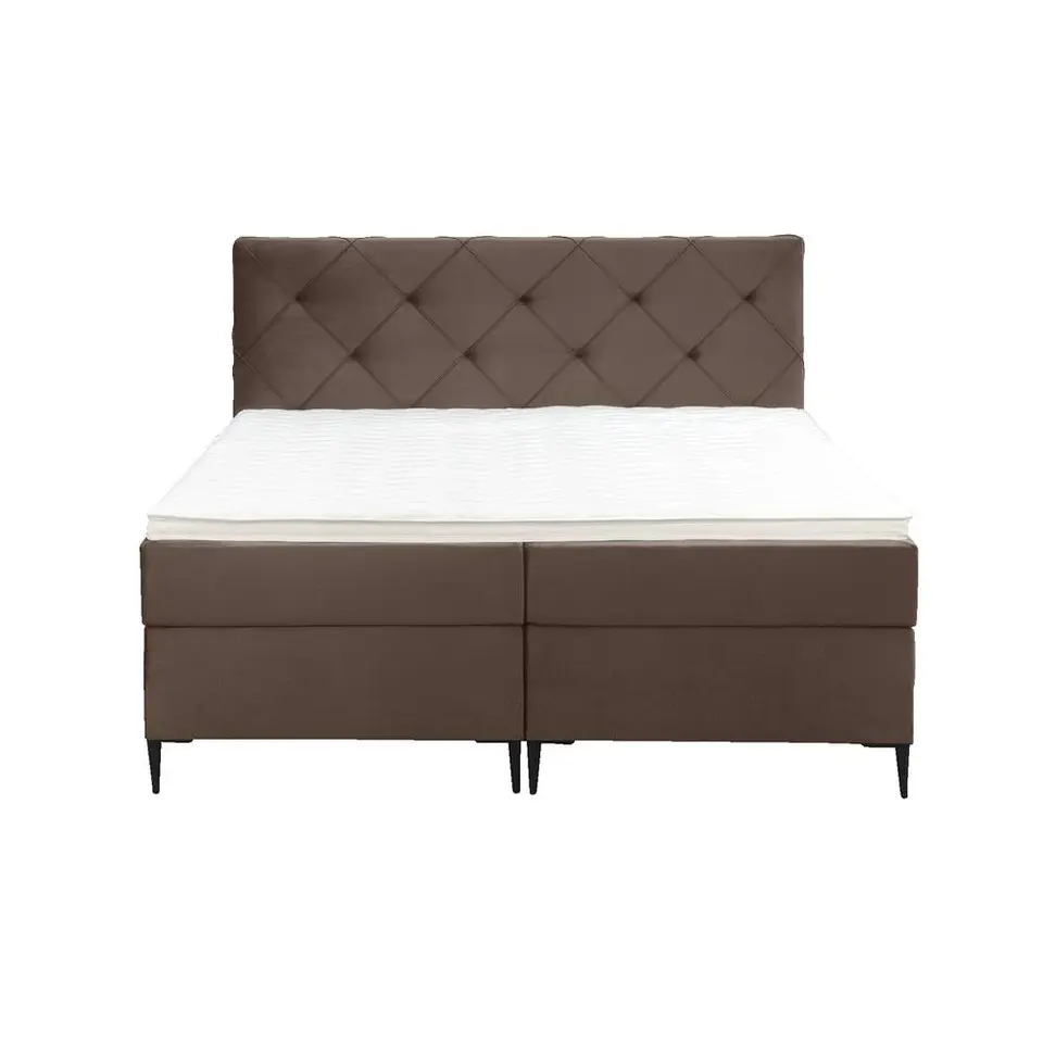 Boxspring Liv geruit - bruin - 180x200 cm - slanke poot