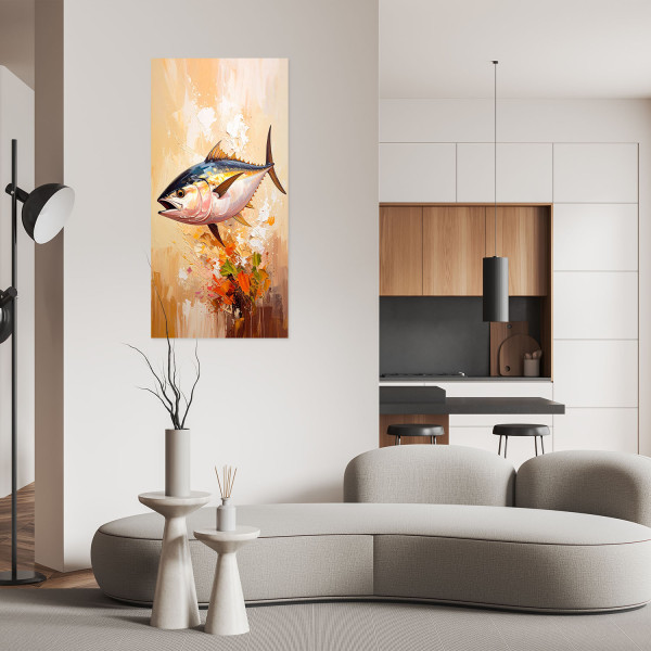 Naklejka na ścianęFeeby Ryba Morze imitacja farby 40x80