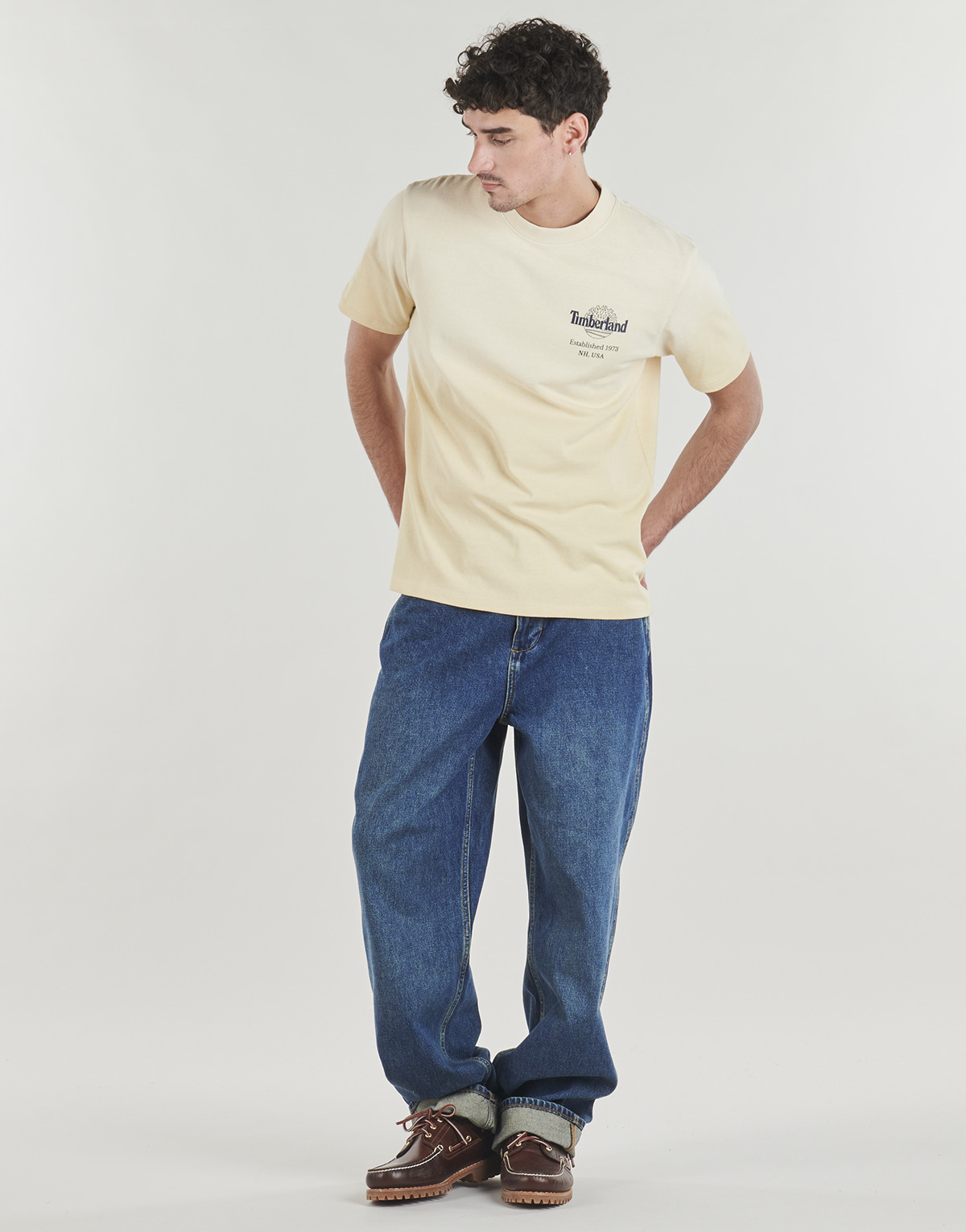 Timberland - SANDOWN BACK EMBROIDERED TREE LOGO DENIM PANT - Blue