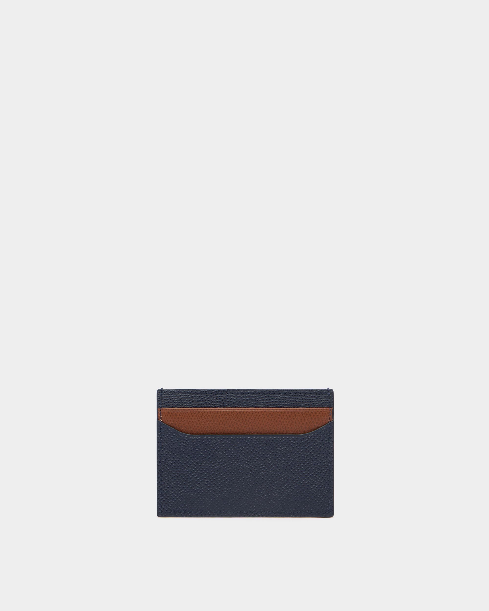 Bally Essential Kartenetui aus genarbtem Leder in Navy Blue