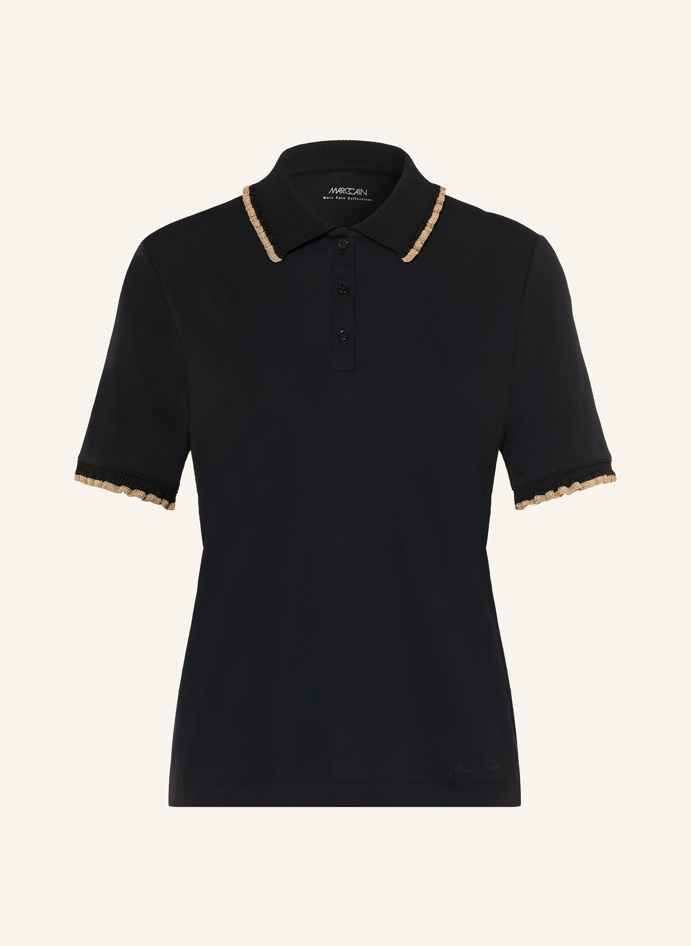 MARC CAIN Jersey-Poloshirt mit Rüschen