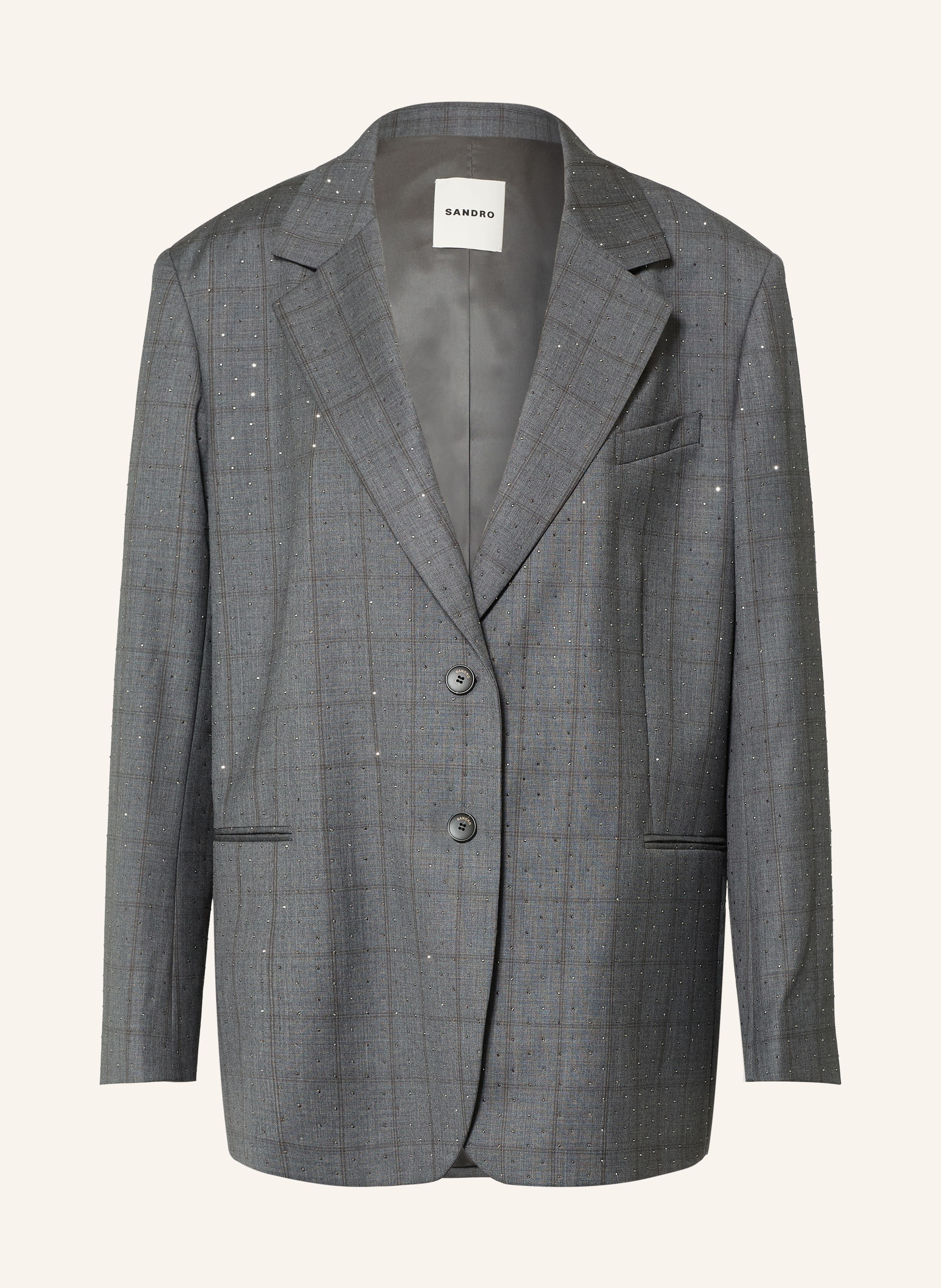 SANDRO Oversized-Blazer mit Schmucksteinen