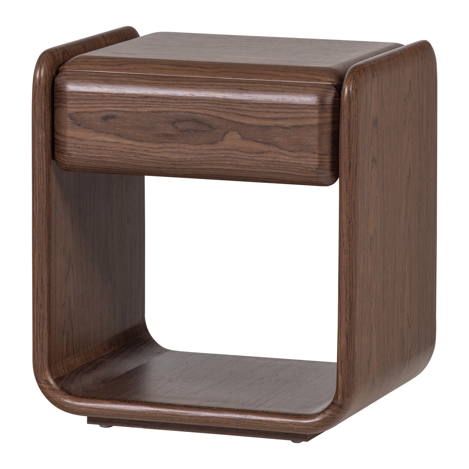 WOOOD Elura Nachtkastje Met Lade - Hout Fineer - Bruin - 50x40x40