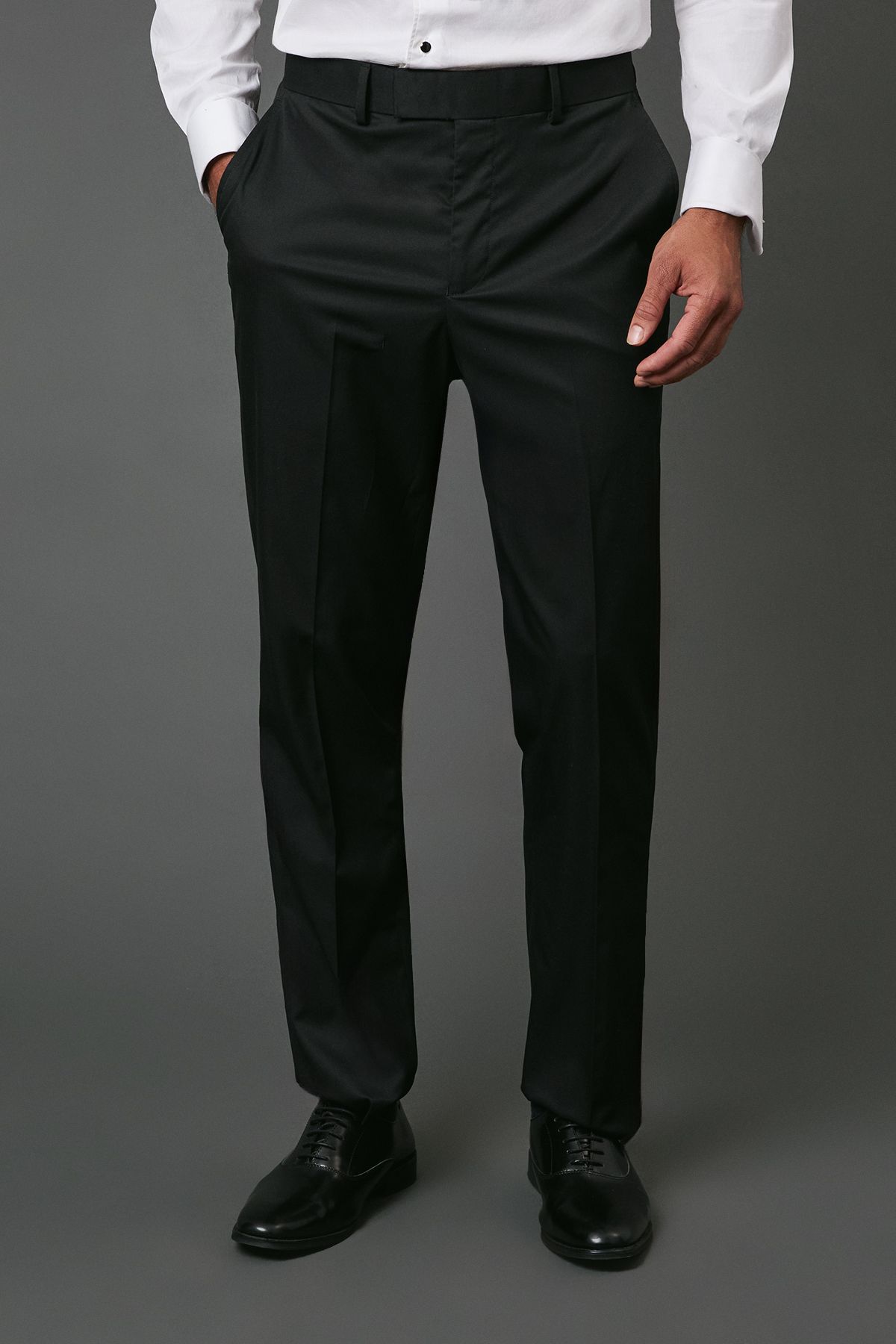Burton Black Tailored Fit Tuxedo Suit Trousers