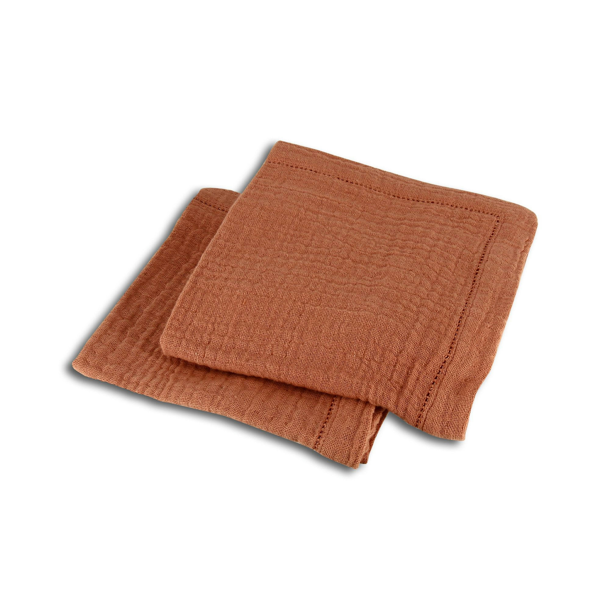 ORIGIN - Lot de 2 serviettes de table en coton paprika 40x40cm