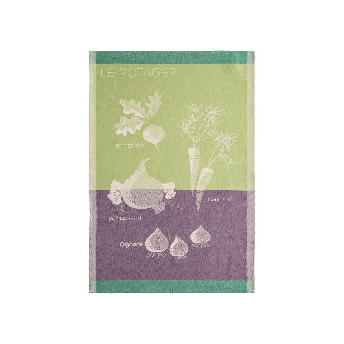 LE POTAGER - Torchon imprimé en jacquard de coton multicolore 50x75