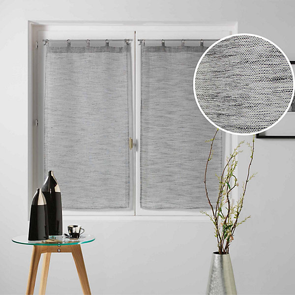 Paire droite anneaux 2 x 60 x 120 cm voile tisse milza Anthracite