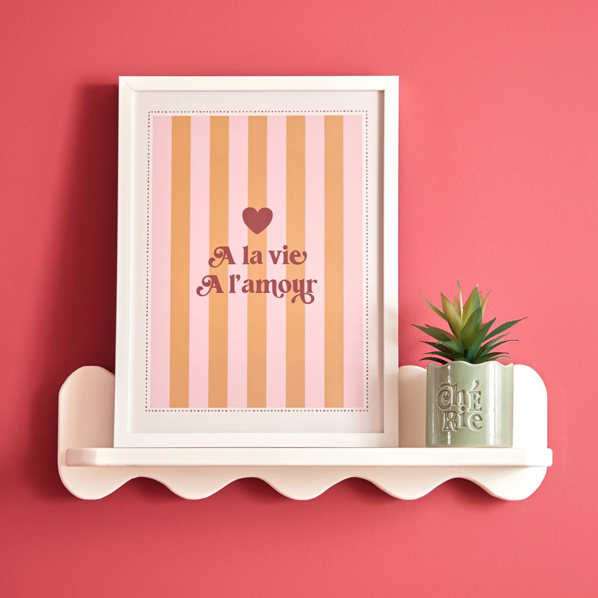 Framed Poster "Cheri" Peach, 30x40 cm