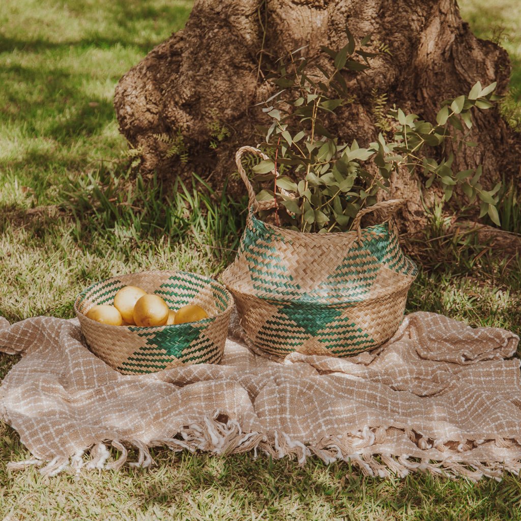 Cesto Seagrass Verde Grande BASSAC