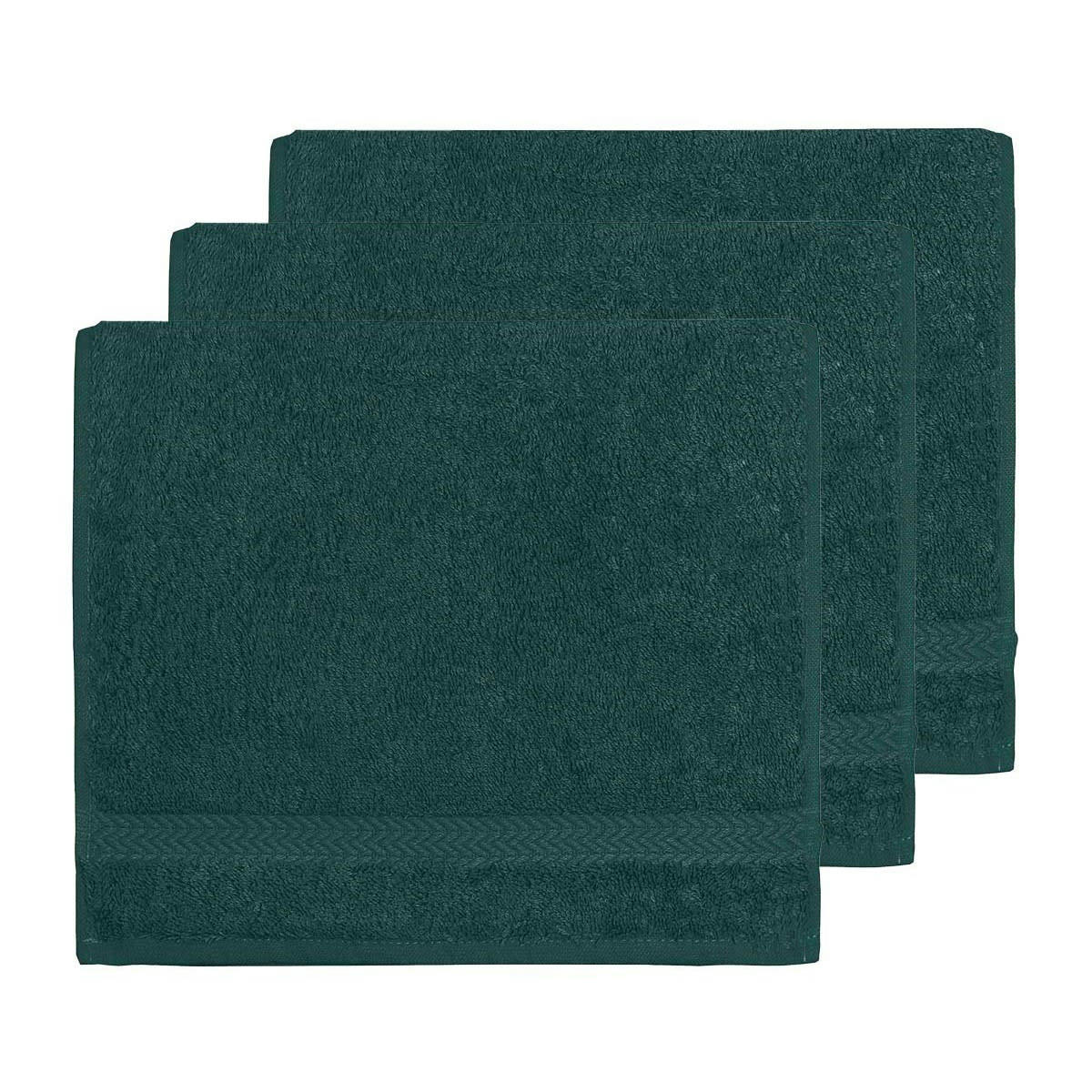 LUXURY - Lot de 3 serviettes invité 550gr/m²  petrol 30x50 cm