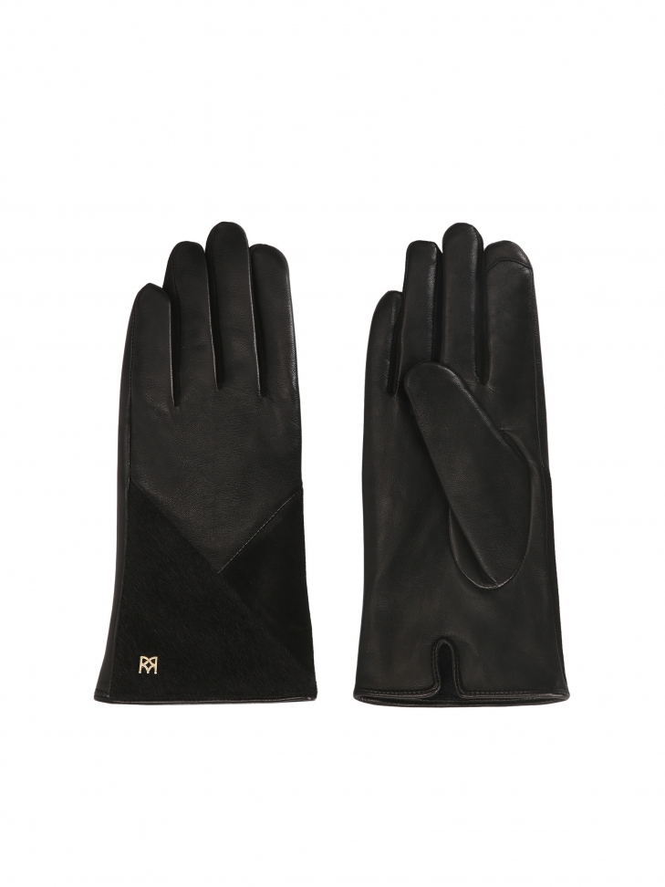 Women's gloves made of combined materials