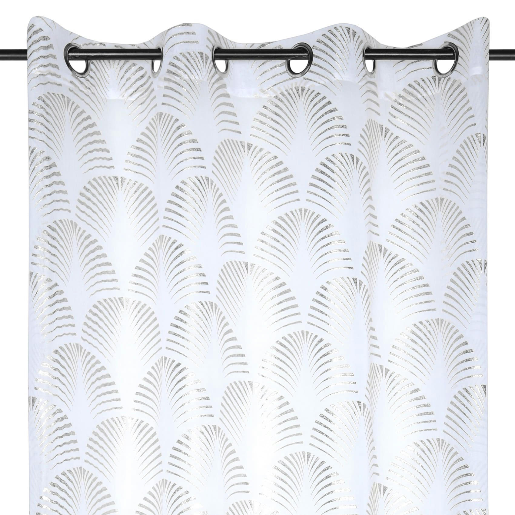 - Voilage tamisant à œillets imprimé maldives métal