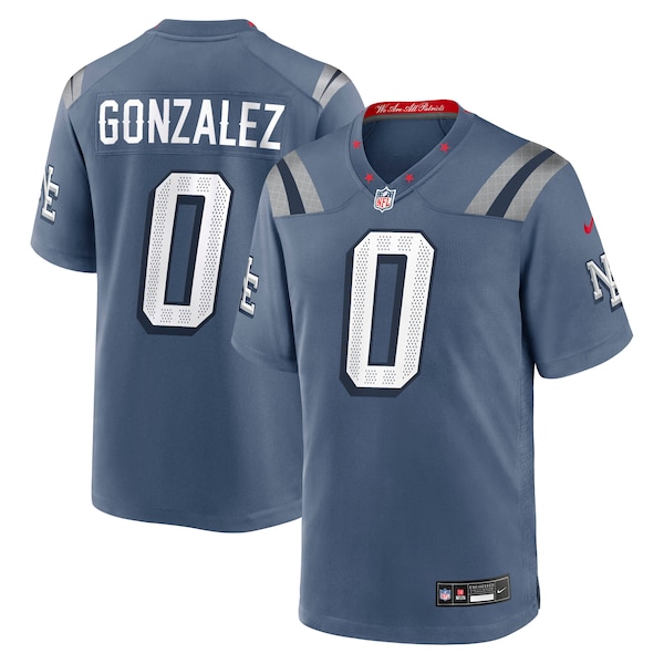 Christian Gonzalez New England Patriots Nike 2025 Rivalries Collection Game Jersey - Storm Blue