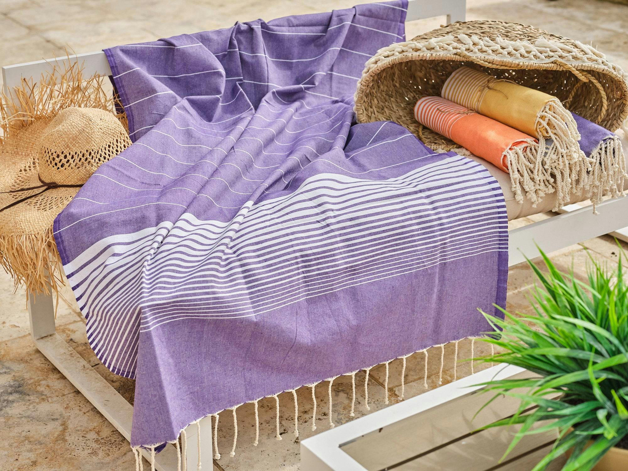 - Fouta en coton 100x200cm violet